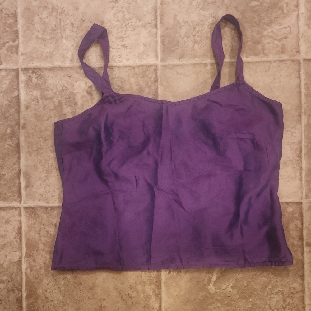 LOFT Purple Fitted Crop Camisole